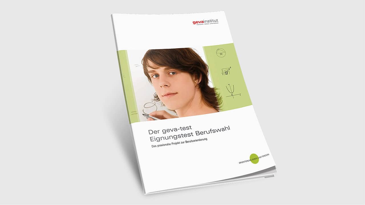 Referenz Grafikdesign München: Broschüre Eignungstest Berufswahl Titel