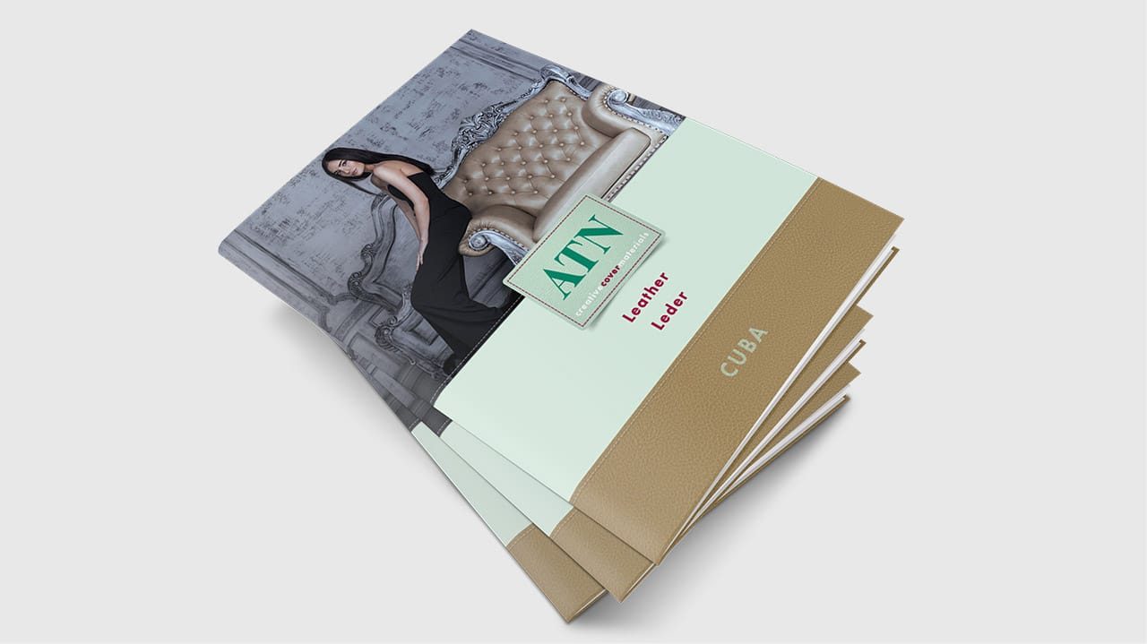 Referenz Printdesign München: Cover Gestaltung Mustermappe ATN