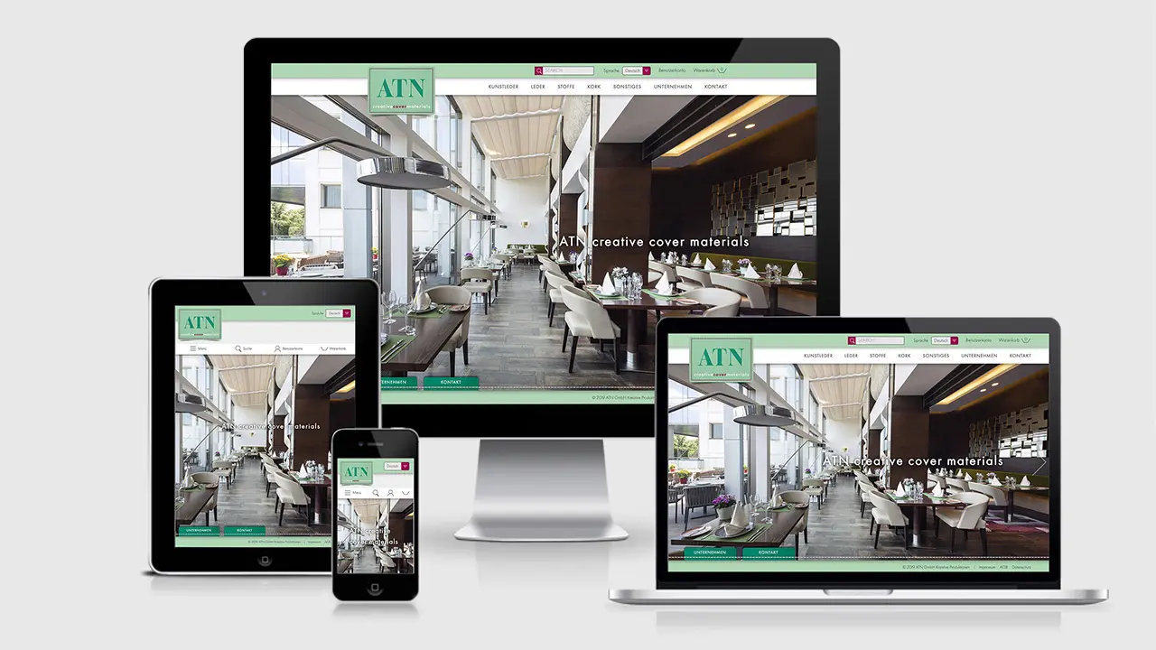 Referenz Webdesign Online Shop München: ATN Creative Cover Materials