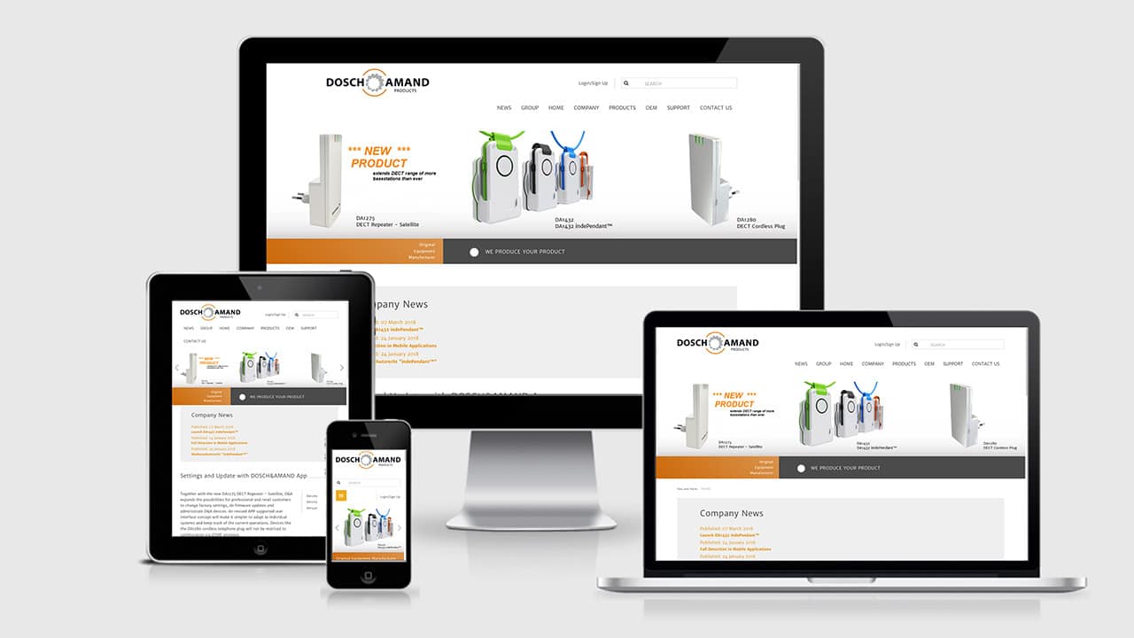 Website Gestaltung Dosch & Amand Products, Webdesign München