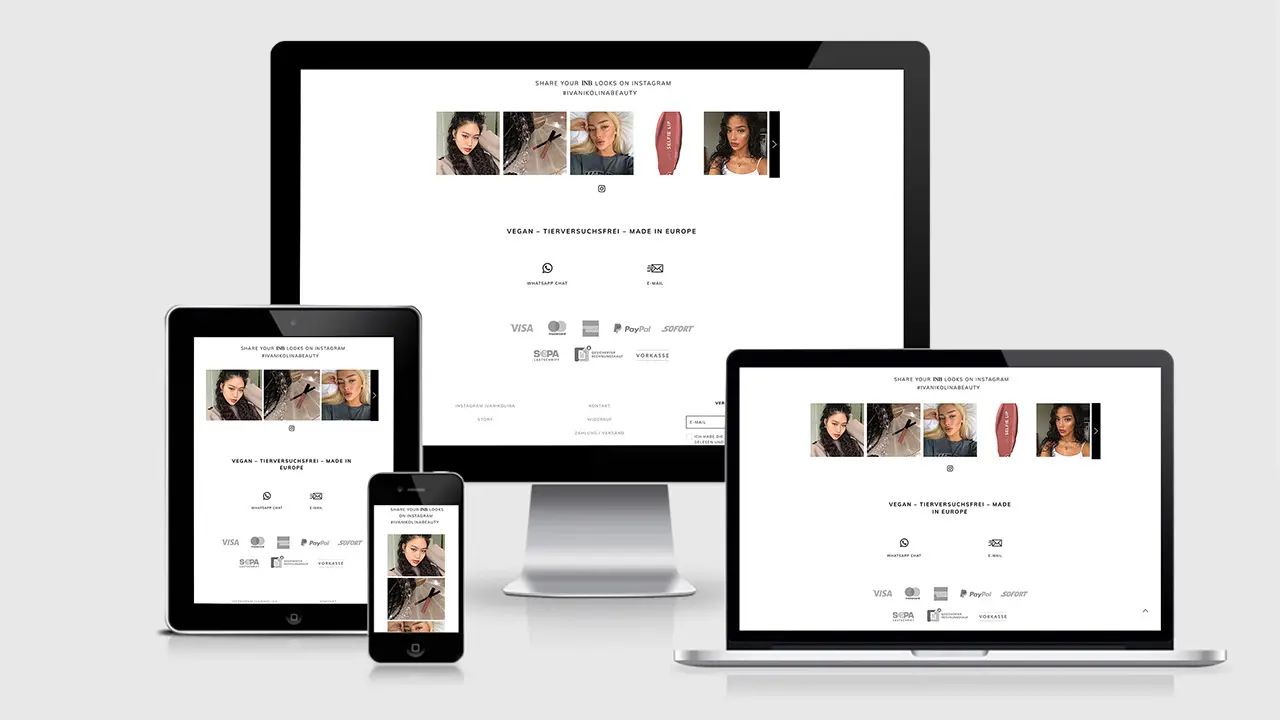 Referenz Webdesign Online Shop München: Webdesign Startseite Ivanikolina Beauty