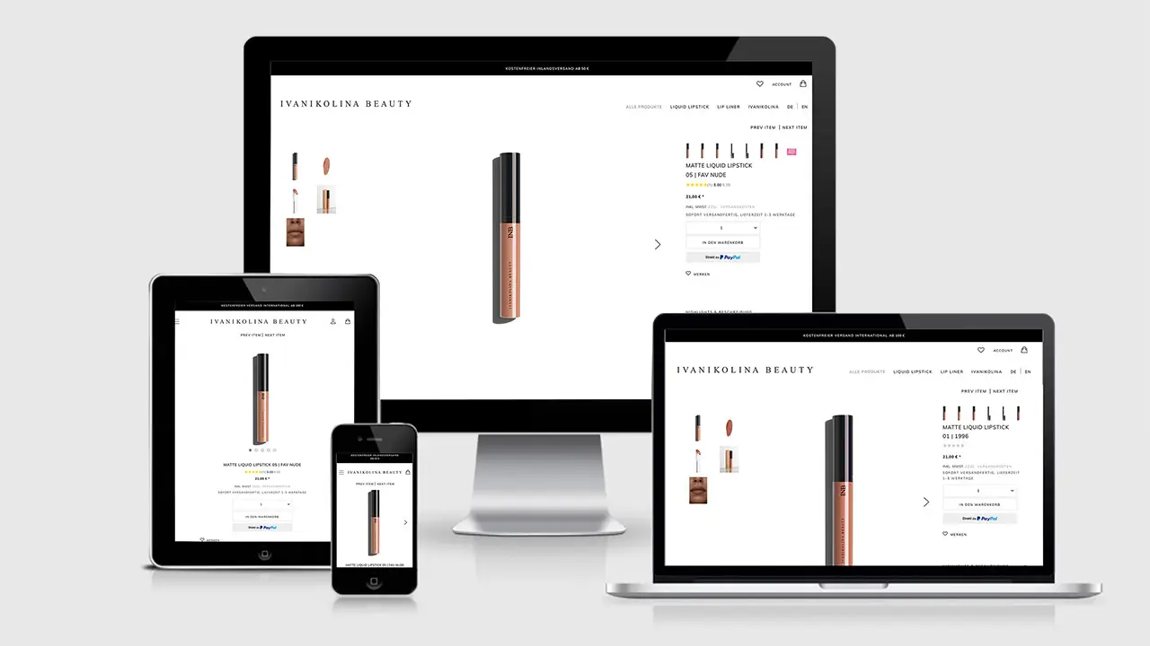 Referenz Webdesign Online Shop München: Webdesign Produkt Detailseite Ivanikolina Beauty