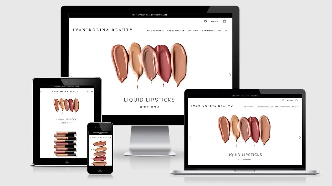 Webdesign Web Shop für Kosmetik Produkte