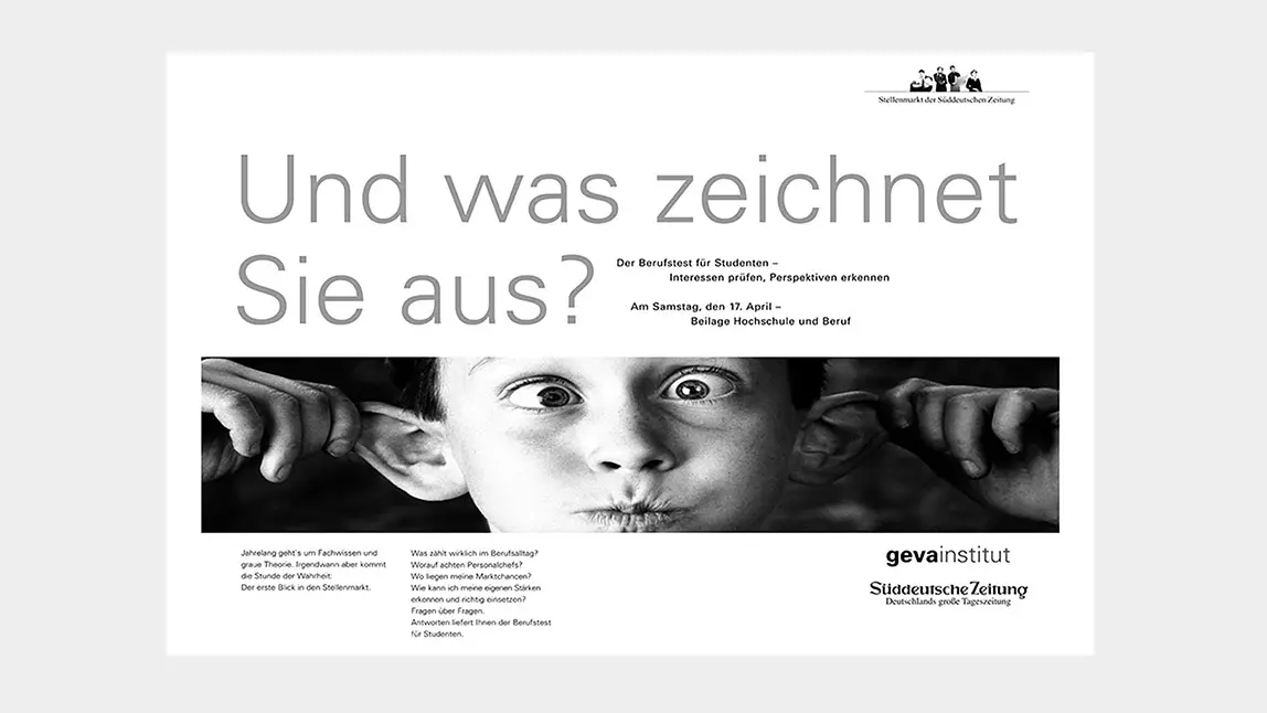 Printdesign Anzeige Süddeutsche Zeitung München